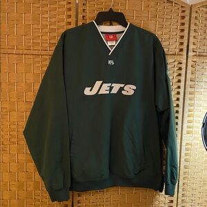 New York Jets NFL Pullover Jacket nylon windbreaker size medium